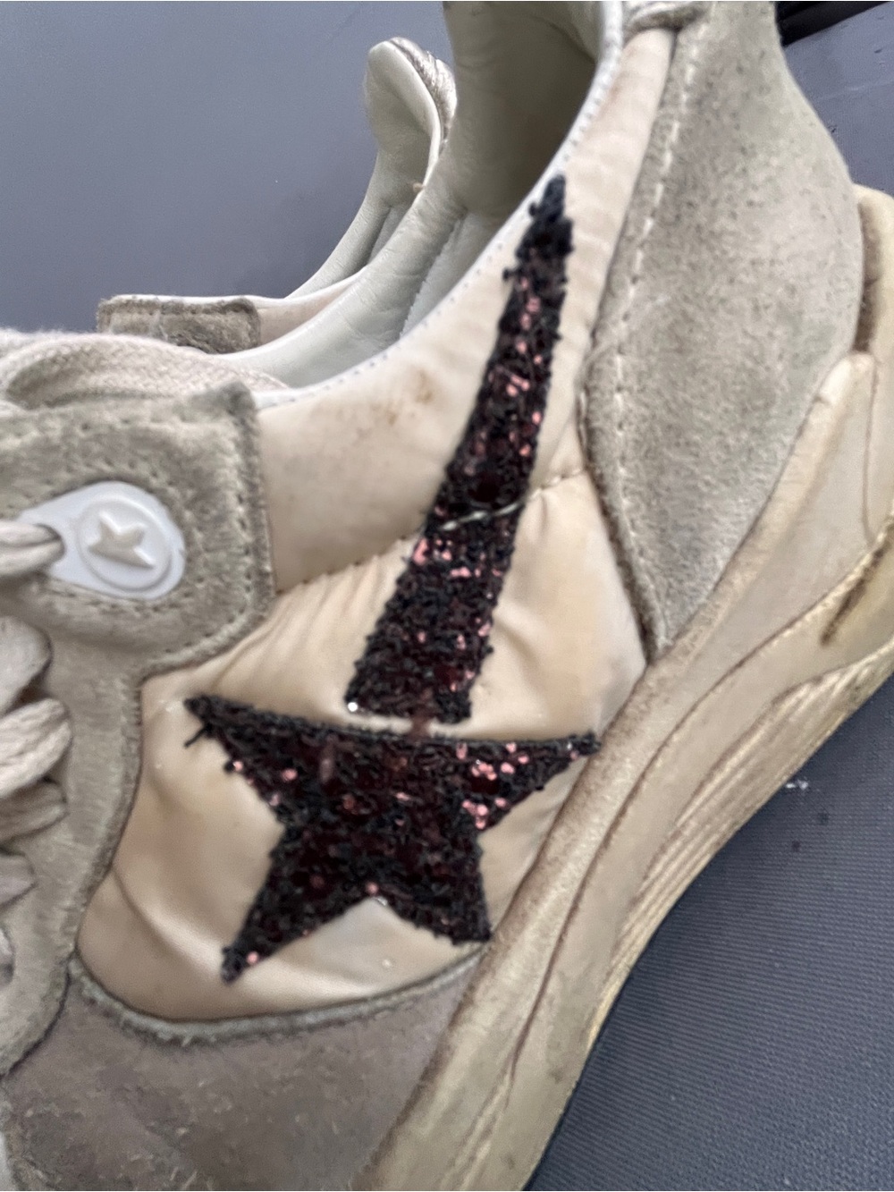 Golden Goose Deluxe Brand Brown Glitter Star Sneakers EU 38 / US 7.5
